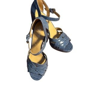 Michael Kors Blue Heeled Sandals